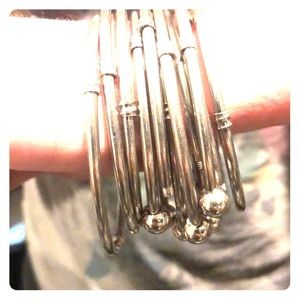 11 silver bangles